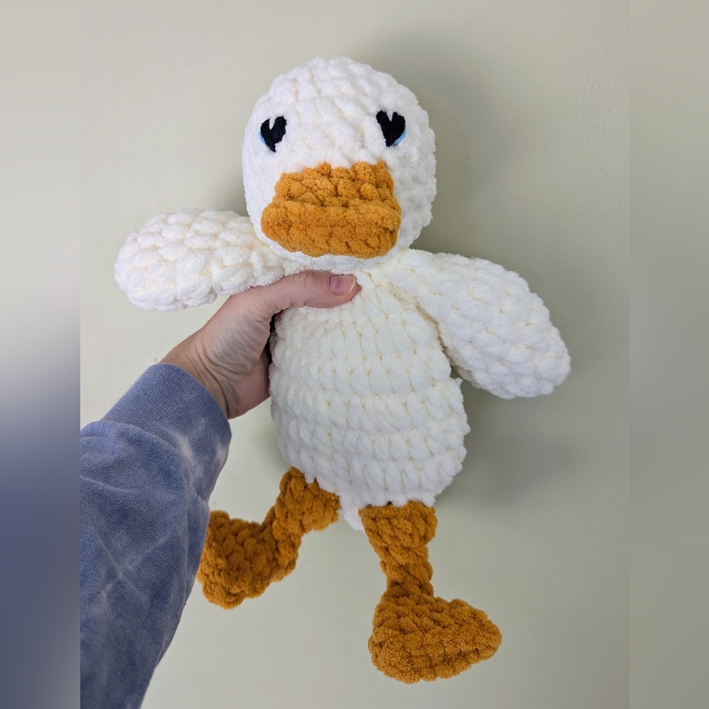Handmade Crochet Duck Snuggler Lovey Security Blanket Plushie
